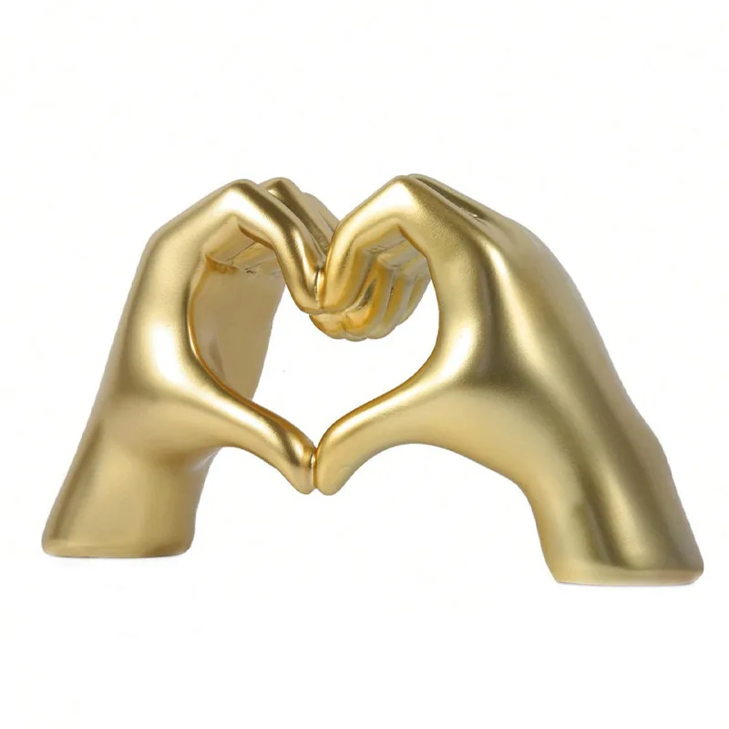 Adorno de amor de dos manos simple europeo, decoración del hogar, regalo, decoración de escritorio para dormitorio que el adorno de gesto del corazón