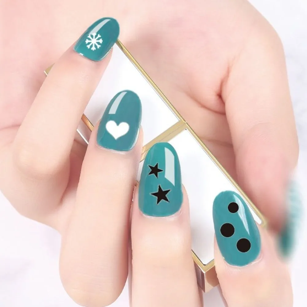 12 Sheets Airbrush Painting Nail Art Template Sticker Irregular Pattern French Design Nail Manicure Art Check Flower Bow