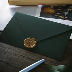 250g Small Business Green Envelope Invitations Paper Postcard Packaging Wedding Blackish Supplies 20pcs/lot Giftbox Message