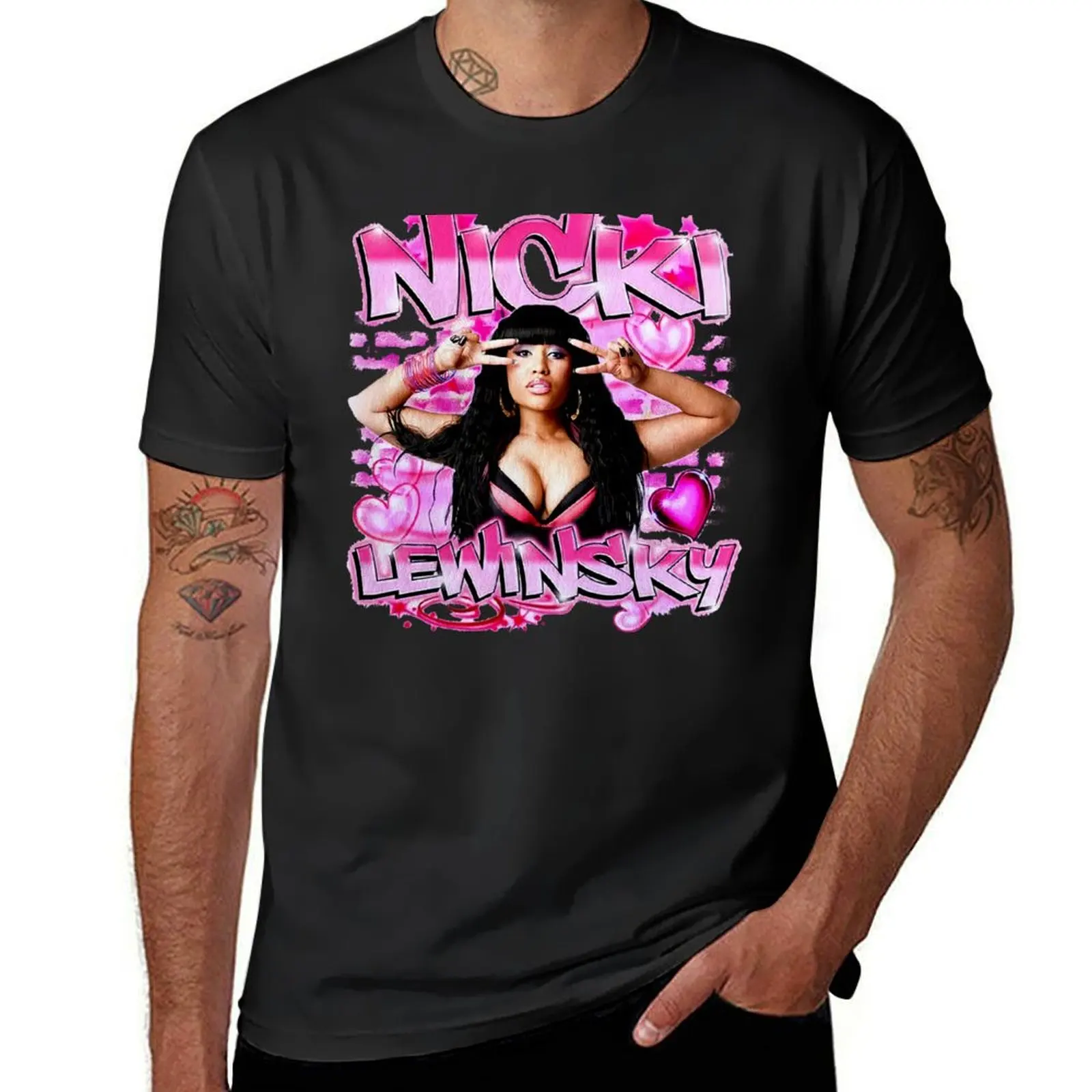 Retro Nicki Lewinsky T-Shirt summer tops tees quick drying Short sleeve tee men clothing