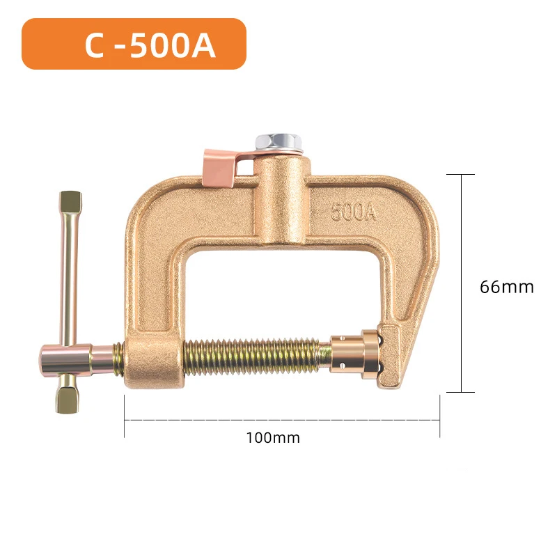 Welding Ground Clamp 500/800/1000A Heavy Duty Brass C Type Screw Earth Clip For TIG/MIG/MMA Welding Plasma Machine