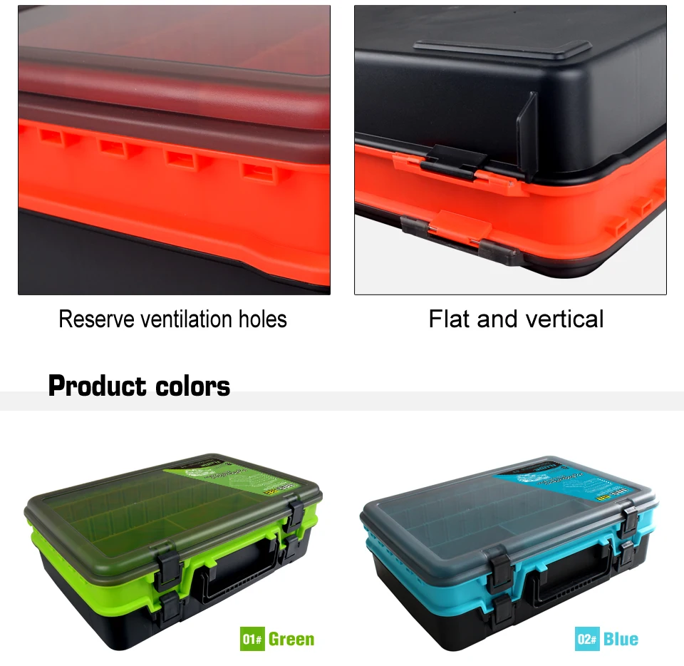 Neue Große Angelgerät Box Doppel Schicht Angeln Zubehör Kunststoff Lagerung Box Köder Organizer Karpfen Haken Container Meer Werkzeug Fall – Detail 7
