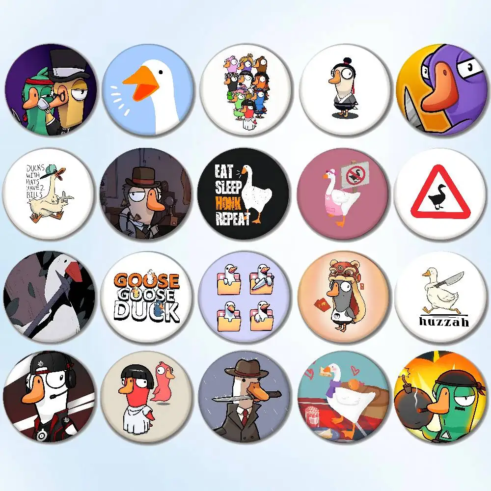 Broches Redondos de Ganso Pop G-Goose, Lindos Broches de Dibujos Animados, Broches de Cosplay de Ídolos, Broches para Mochilas, Ropa y Joyería
