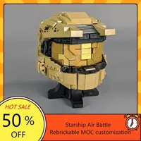 705PCS MOC Space Battle Master Chief Helmet Commando Model Building Blocks Technology Bricks Creative Assembly Toys Kids Gifts