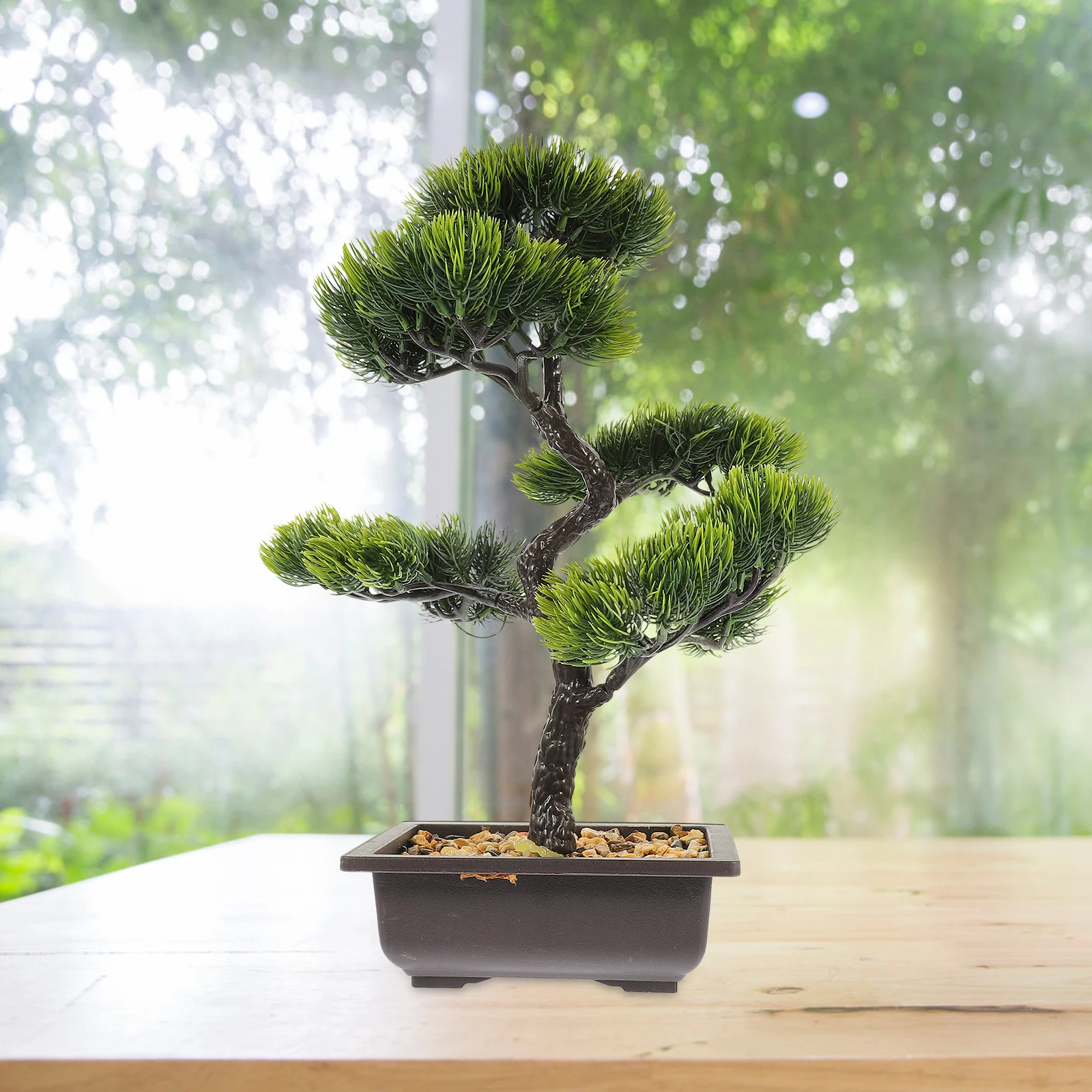 

Simulated Welcoming Pine Bonsai Artificial Plants Decor Faux Realistic Small Desk Plant Home Office Bedroom Living