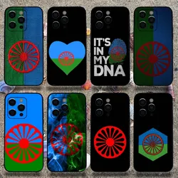 Gypsy Romani Roma Flag Phone Case For Apple iPhone 15,14,13,12,11,Pro,X,XS,Max,XR,Plus,Mini Soft Black Cover