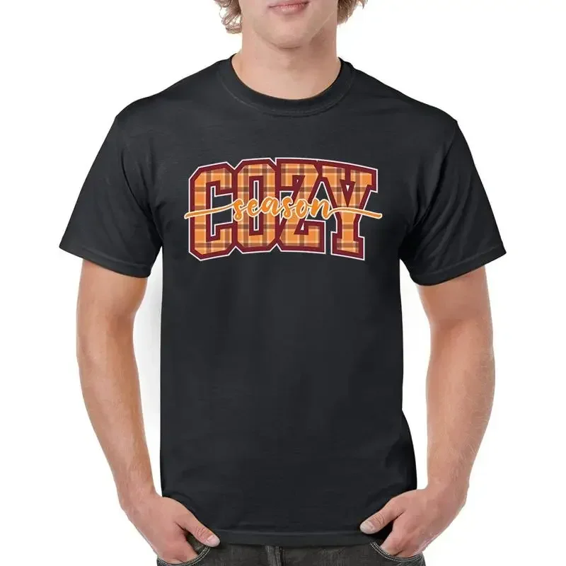 Cozy Season Tshirt Fall Pumpkin Spice Cute Thanksgiving Turkey Day Men's Tee
