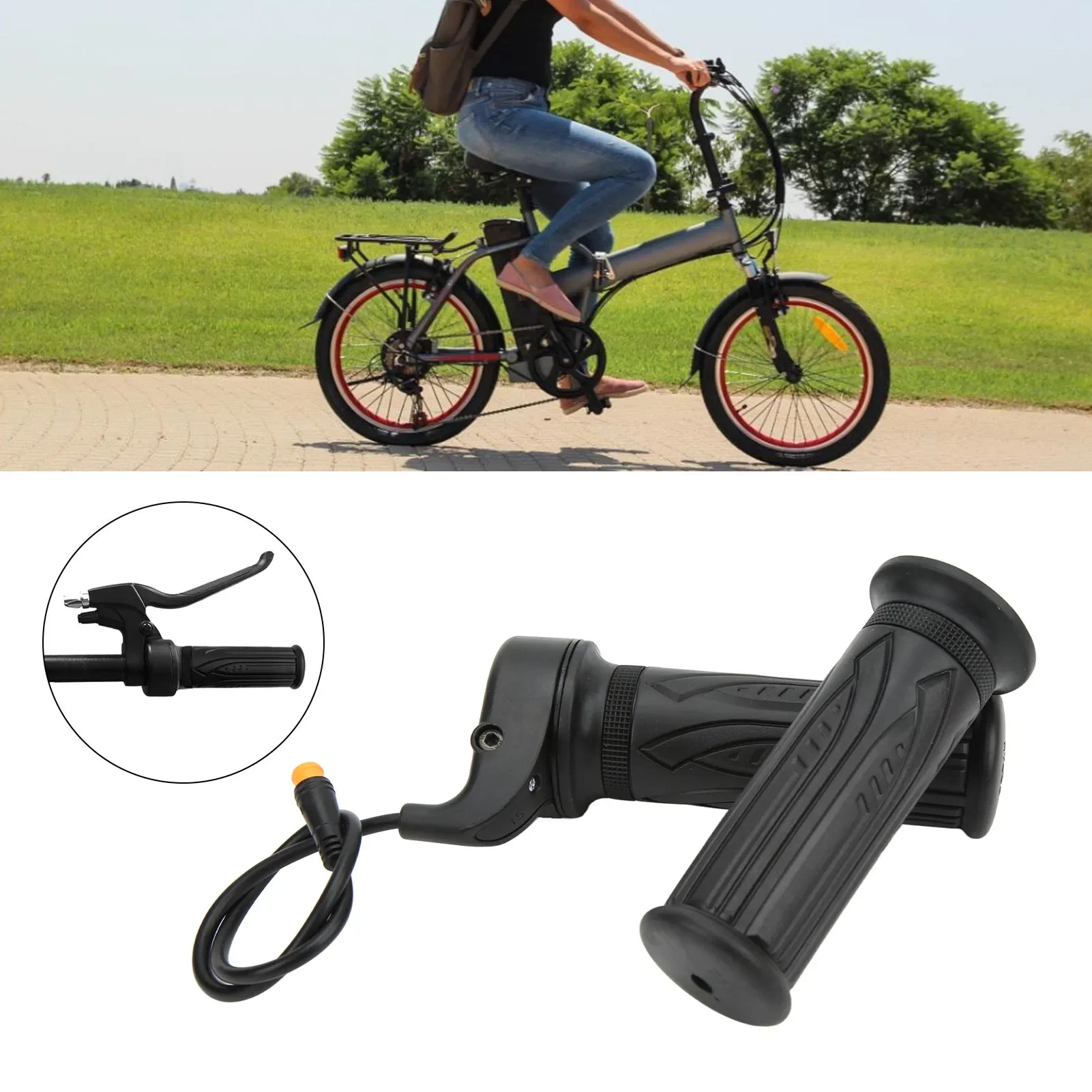 

1 Pair Electric Bike Throttle Waterproof Connector 20X Scooter Speed Throttle Handle for 22.2mm Handlebar