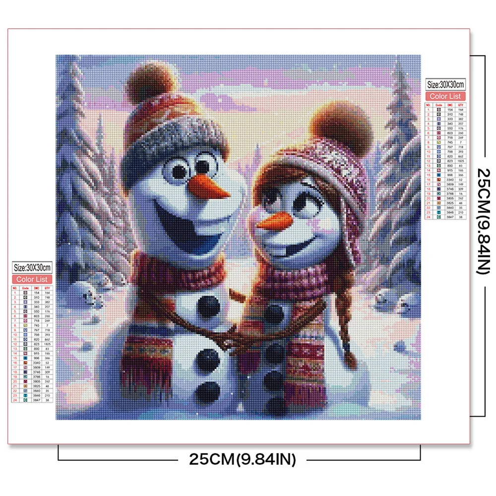 Disney 5D Diamond Painting Olaf Frozen Full Round Diamond Mosaic Cartoon Snowman Handmade Home Decor Christmas Gift