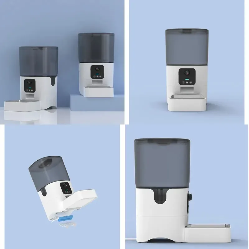 Intelligent Automatic Pet Feeder with HD Camera Wireless Remote Control Dog Cat Food Dispenser