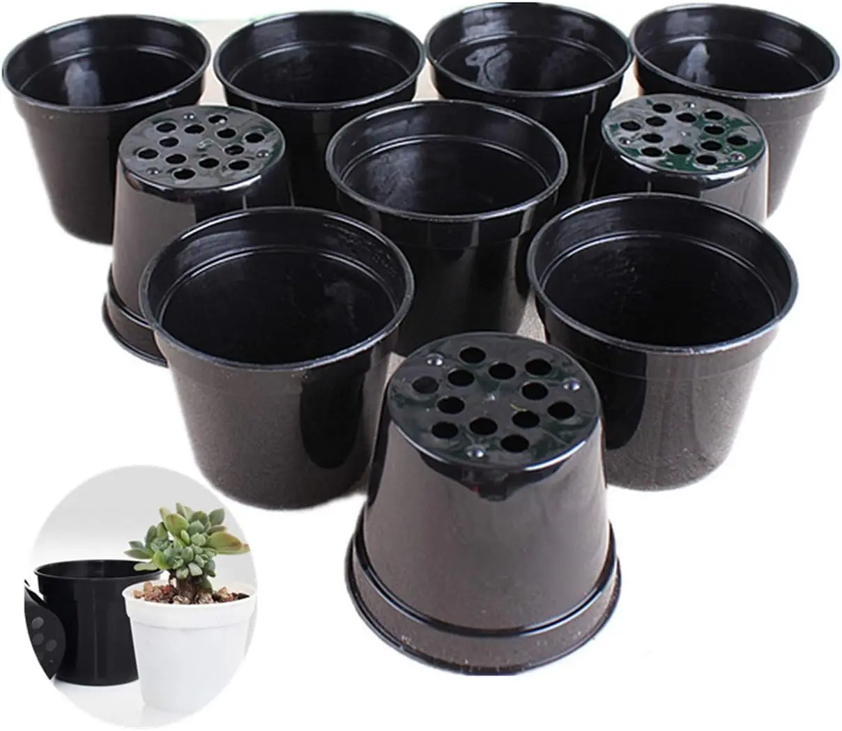 

Round Succulents Plant Pots Drainage Hole, Set of 40 Mini Plant Pots 2.5 Wx2.25 H,Perfect for Plant Seeds,Seedling Nursery Trans
