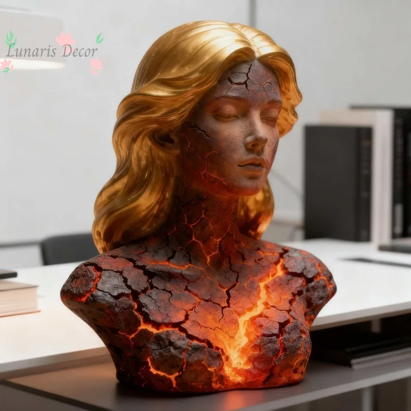 Blazing maiden figurine broken soul red flame girl ornament ornament