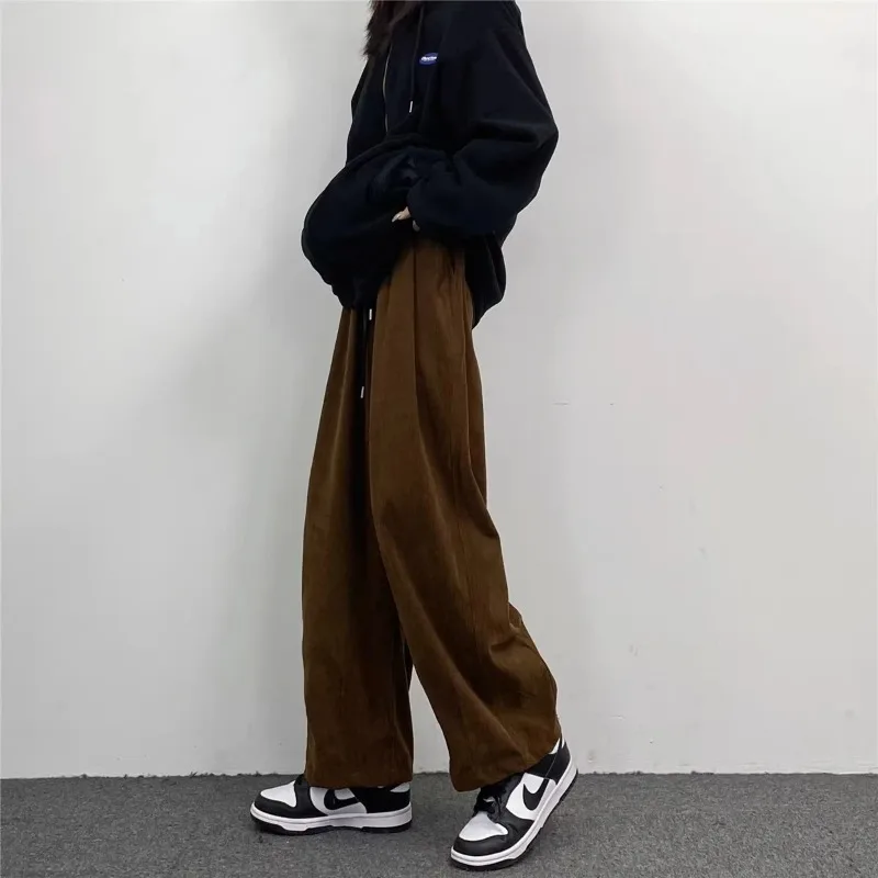 

American Versatile Japanese Autumn Winter Wide-leg Corduroy Loose Casual Pants for Men