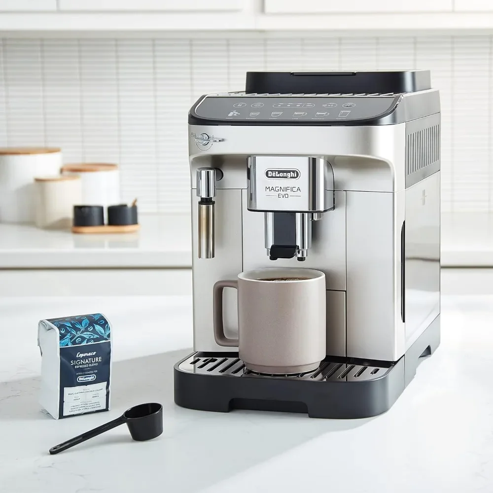 De'Longhi Magnifica Evo, Fully Automatic Machine Bean to Cup Espresso Cappuccino and Iced Coffee Maker, Colored Touch Display