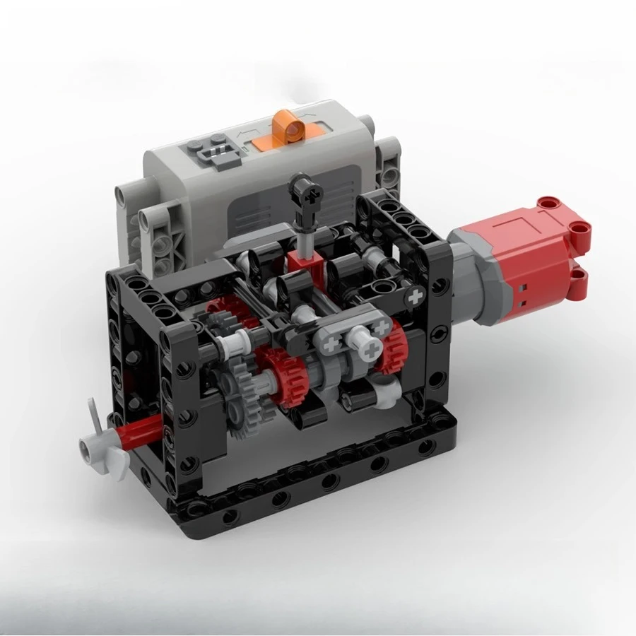 MOC Manual 6-Speed Transmission Technology Building Blocks Compatible Motor Gearbox Assembly Gear Toys Bricks DIY Gifts