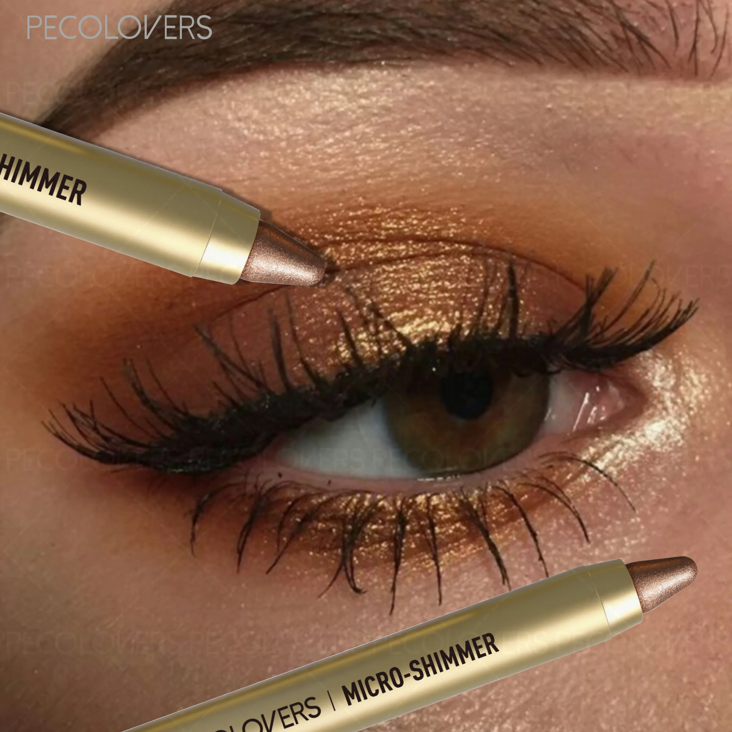 Metallic Shine Eye Highlighter Stick, Smooth Blendable, Beginner-Friendly, Daily Makeup, Golden Brown Smoky Violet Green