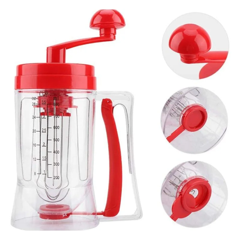 

A53Q-900Ml Pancake Batter Dispenser Cupcake Handheld Dispenser Batter Funnel Measuring Cup Baking Tool Pancake Mix Dispenser