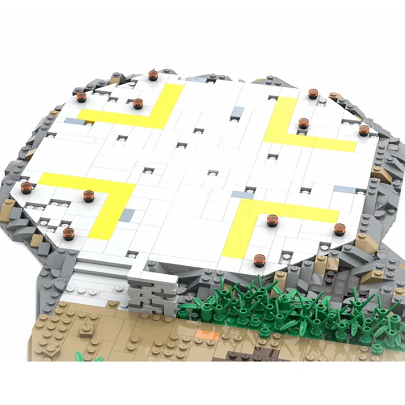 وحدات بناء MOC لوسادة هبوط طائرات الهليكوبتر للأطفال ، نموذج تجميع ذاتي الصنع ، مشهد فيلم ، طوب تكنولوجي ، منظر شارع ، هدية عطلة