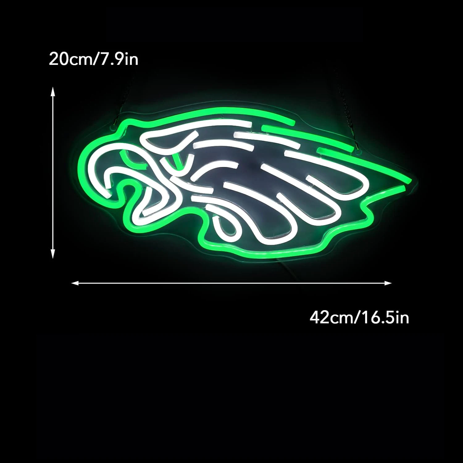 Eagle Neon Sign Green White Sports LED Light For Room Wall Decor Cool Signs For Bedroom Bar Man Cave Club Dormitory Fans Gift