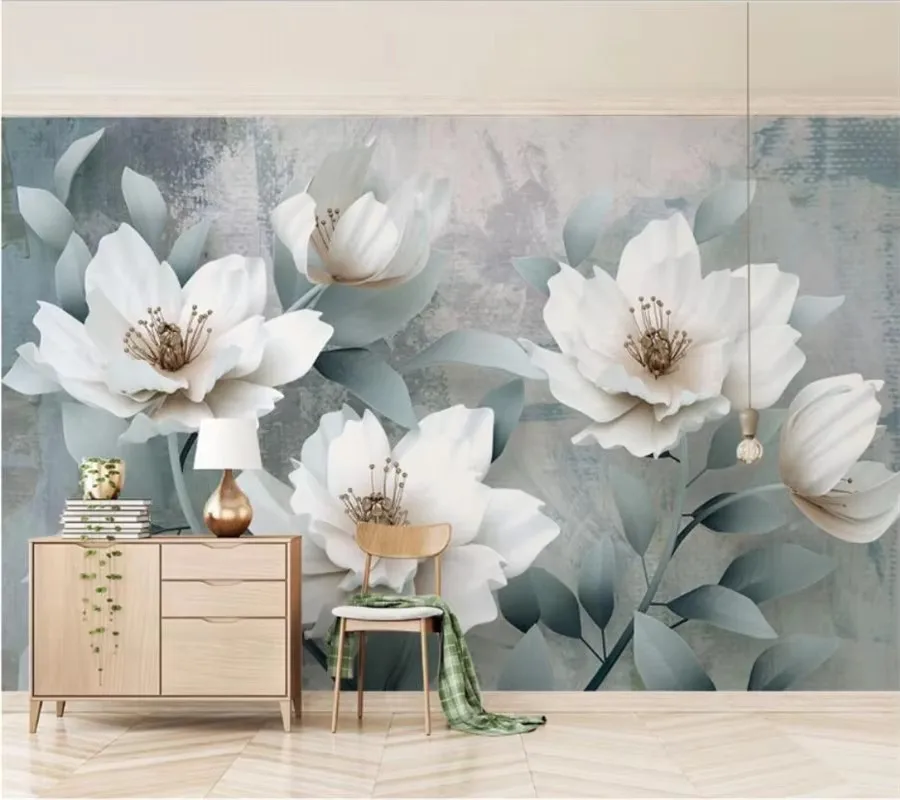 

Custom 3d wallpaper mural new relief color carving retro flower nostalgic living room background wall fashion oil painting Обои