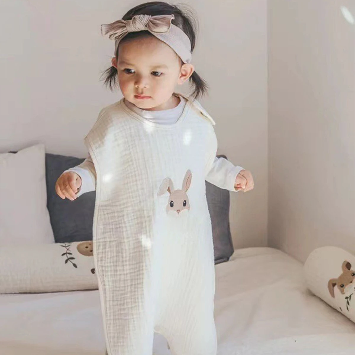Baby gauze sleeping bag spring, summer, autumn thin children's baby four seasons pajamas image 6