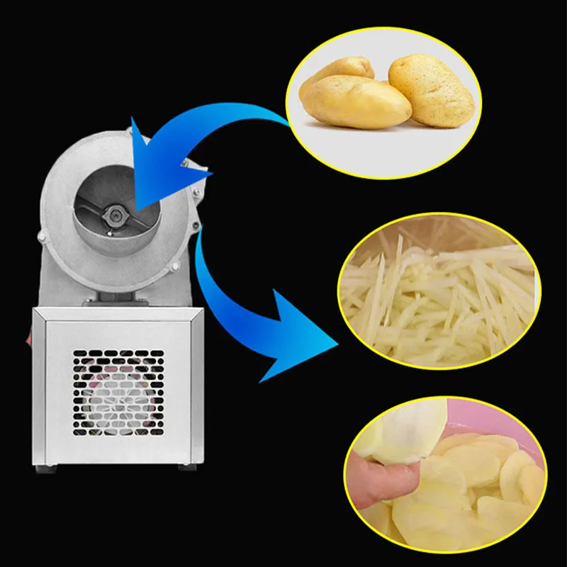 110V Multi-function Electric Potato Shredder Multifunctional Automatic Vegetable Cutting Machine Commercial Carrot Ginger Slicer