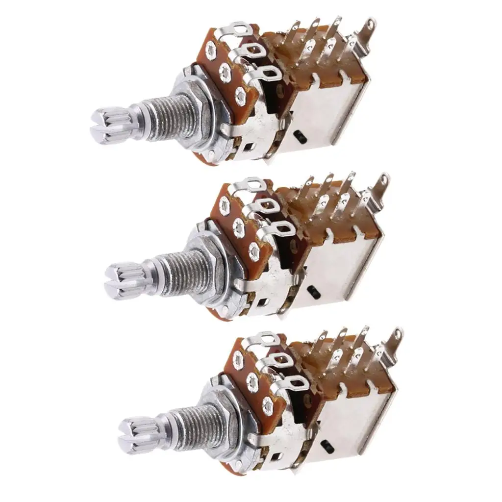 A500K Push Pull Potentiometer Durable Volume Control Metal Shaft for Guitar Bass DIY Electronic Accessories
