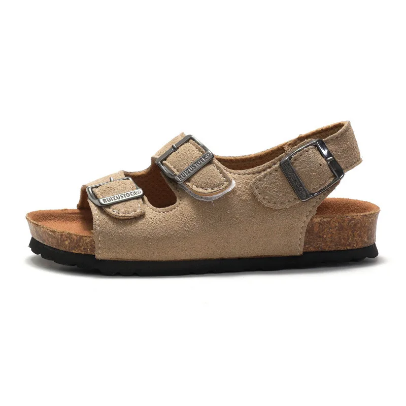 

New Summer Children Cork Open-toe Flip-flops Sandals Kids Large Size Sandals Beach Shoes Boys Girls Soft-soled Casuals Slippers