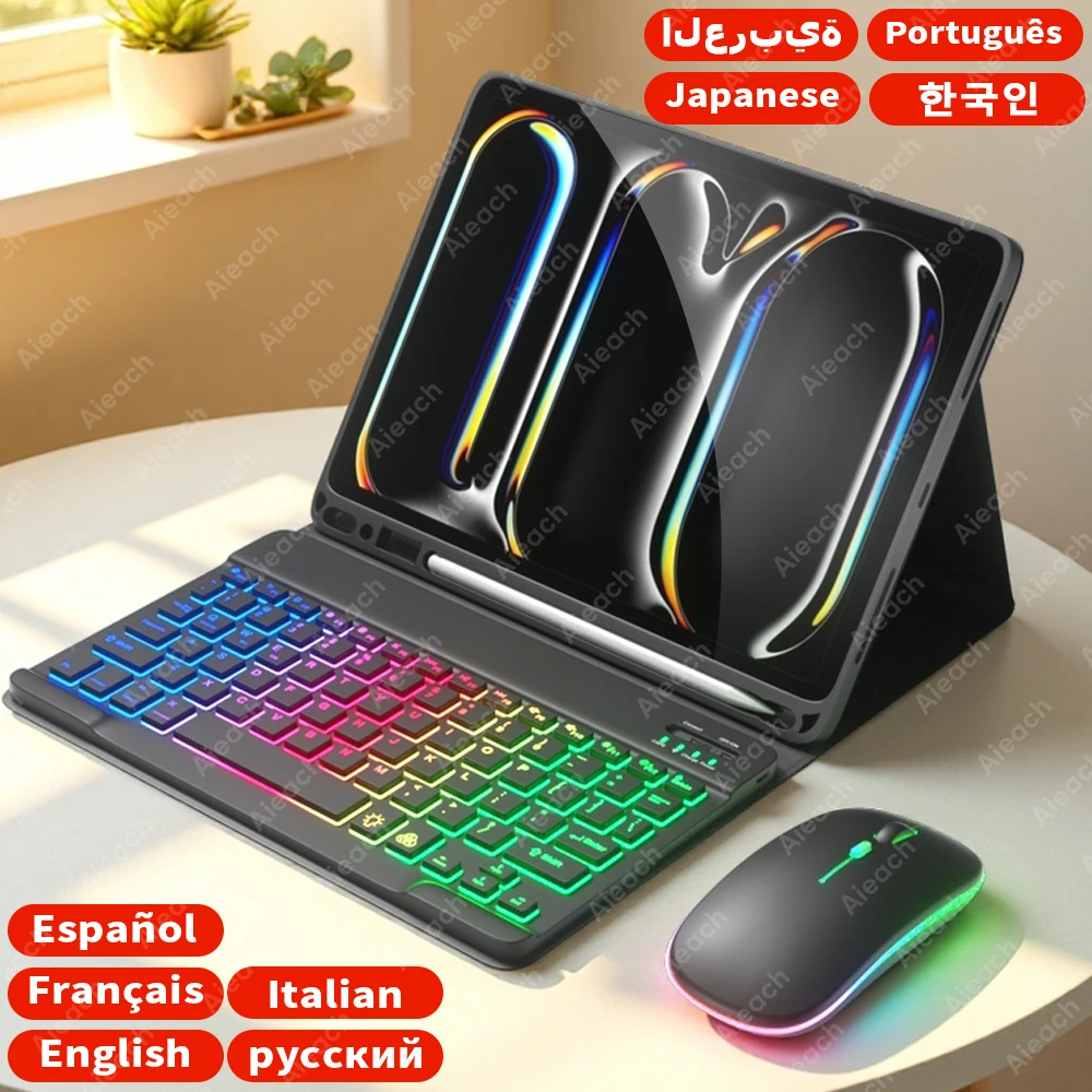 

TULX Backlit iPad Case Keyboard For iPad A16 11th/7th-10th & Air 11/13 (M2 M3)/5th/4th/ Pro 11/13 (M3 M4)/12.9, Pencil Holder