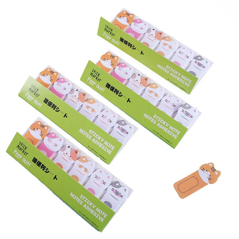 Kawaii الكرتون القط مذكرة الوسادة المرجعية أعلام مؤشر ملاحظات لاصقة تسمية ورقة ملصقات طالب ملاحظة التصفية اللوازم المكتبية