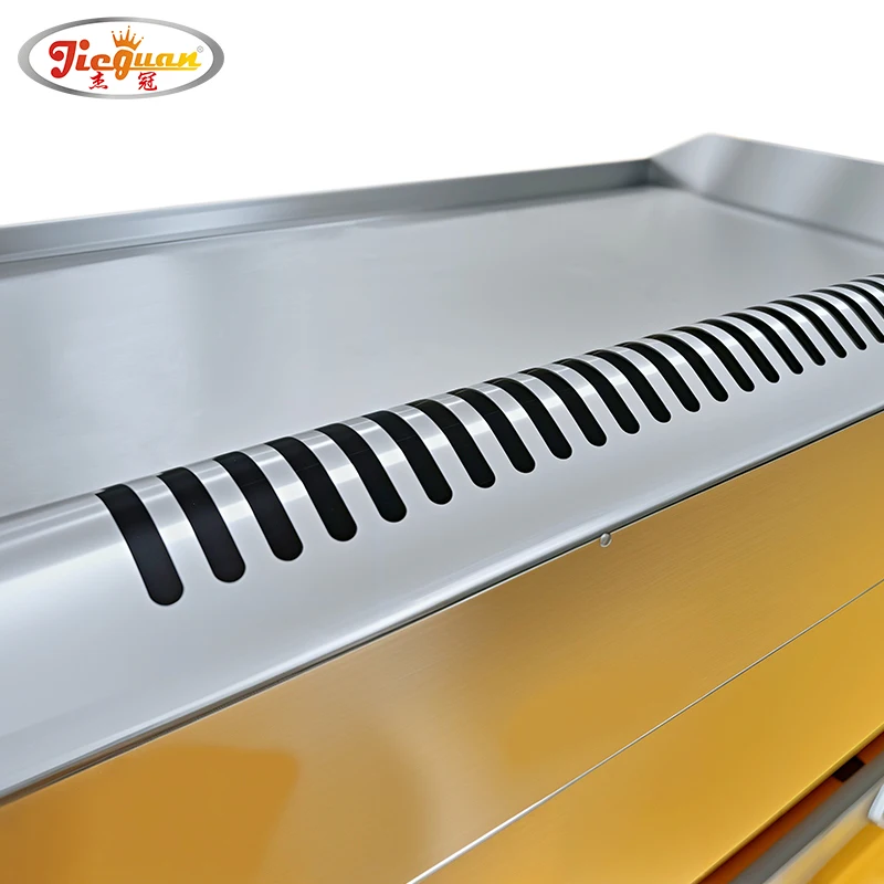 مصنع صنع معدات تقديم الطعام مكافحة الأعلى فطيرة الفولاذ المقاوم للصدأ لوحة مسطحة شواية الغاز التجارية