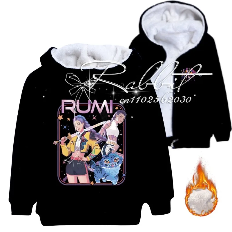 

Bestselling Children's Clothing KPOP Devil Hunter Fashion Hoodie for Boys and Girls Fleece Zip-up Sweatshirt Parent-child Outfit