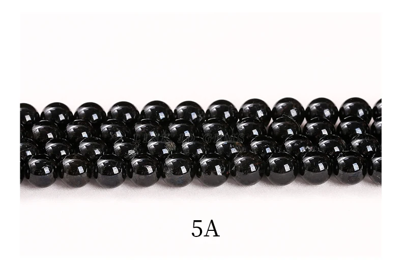 Natürliche Stein Perle Schwarz Turmalin Runde Lose Spacer Edelstein 4 6 8 10 12mm Für Schmuck Machen Diy Armband halskette Zubehör – Detail 5