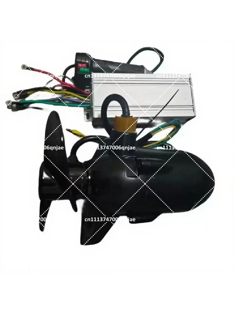12-72V Marine Underwater Propeller Rubber Boat Electric Outboard Motor Brushless Waterproof with Controller Handle
