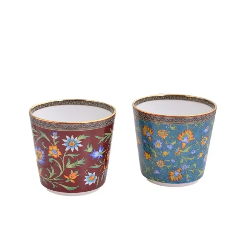 

High-grade bone china 250ml breakfast milk cup Spanish windowsill coffee Chinese red festive couple pair