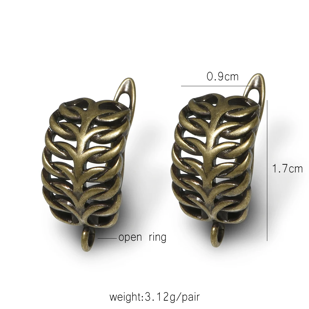 1 Pair 5 Colors DIY Black /18K Gold Plated Leaf Earring  Fixtures Hooks Clasp DIY Women's Jewelry Making Accessories Wholesale image 6