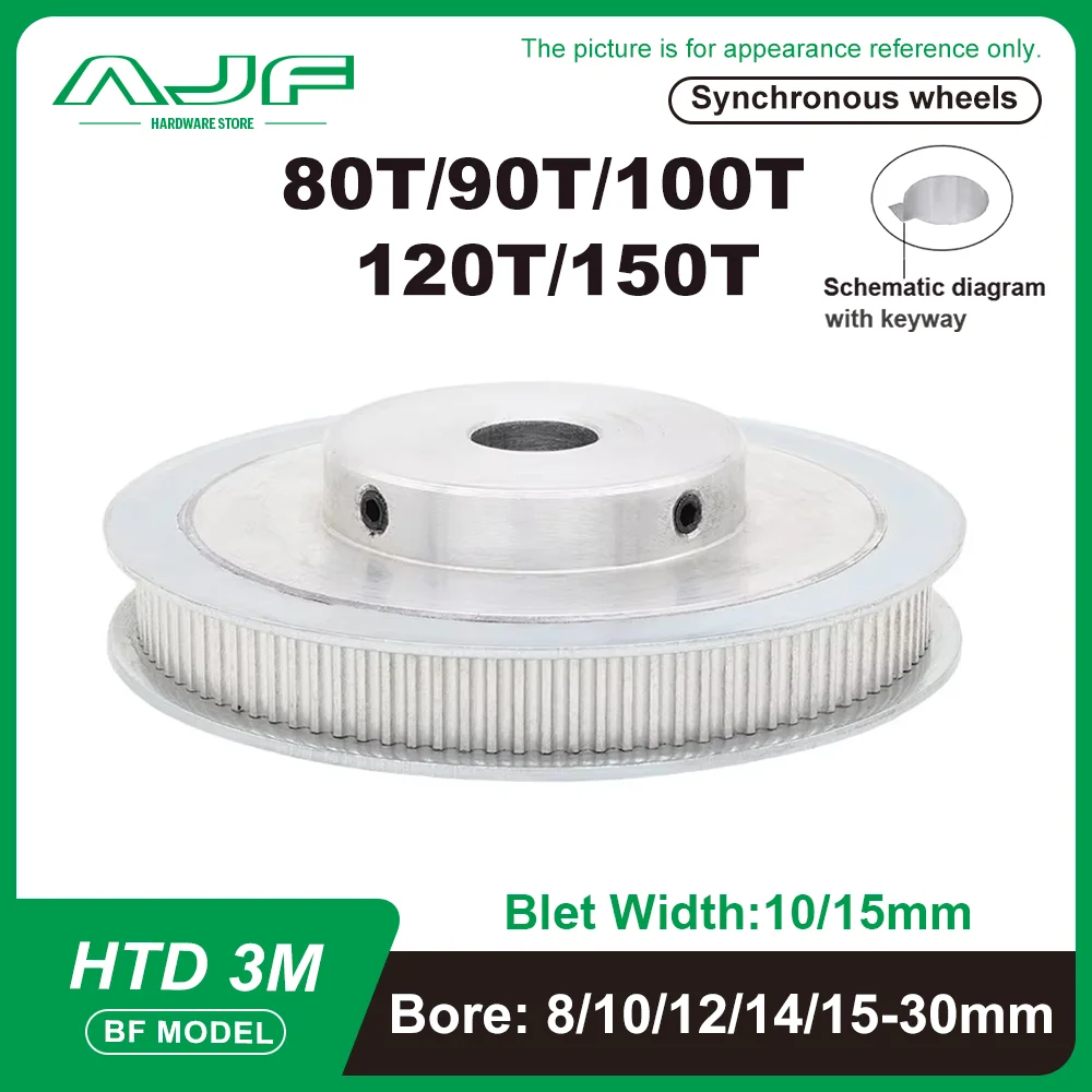 HTD3M Koło pasowe 80T 90T 100T 120T 150T Typ BF 3M 80 zębów 90 zębów 100 zębów 120 zębów 150 zębów Koło synchroniczne HTD 3M Koł