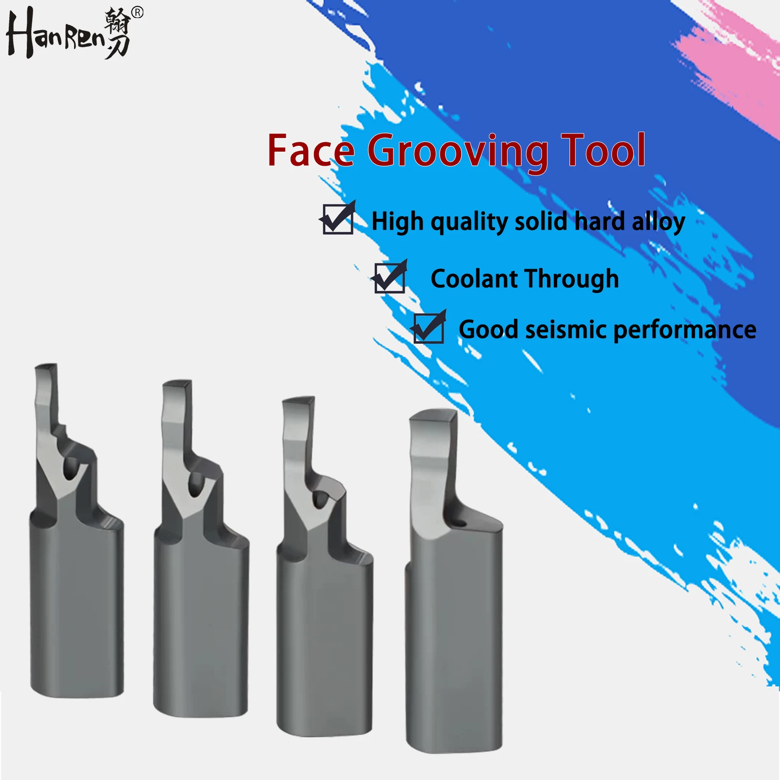 

CNC Face Grooving Tool Coolant Through Carbide Tool Deep Cut Tool Inner Hole Small Diameter Tool Anti-Seismic Machining Center