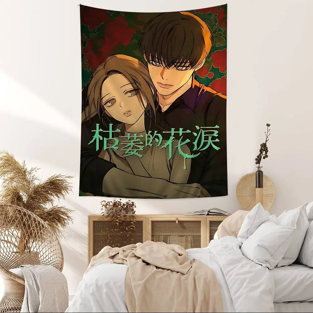 tears on a Withered Flower Hippie Wall Hanging Tapestries for Living Room Home Dorm Decor Art Home Decor
