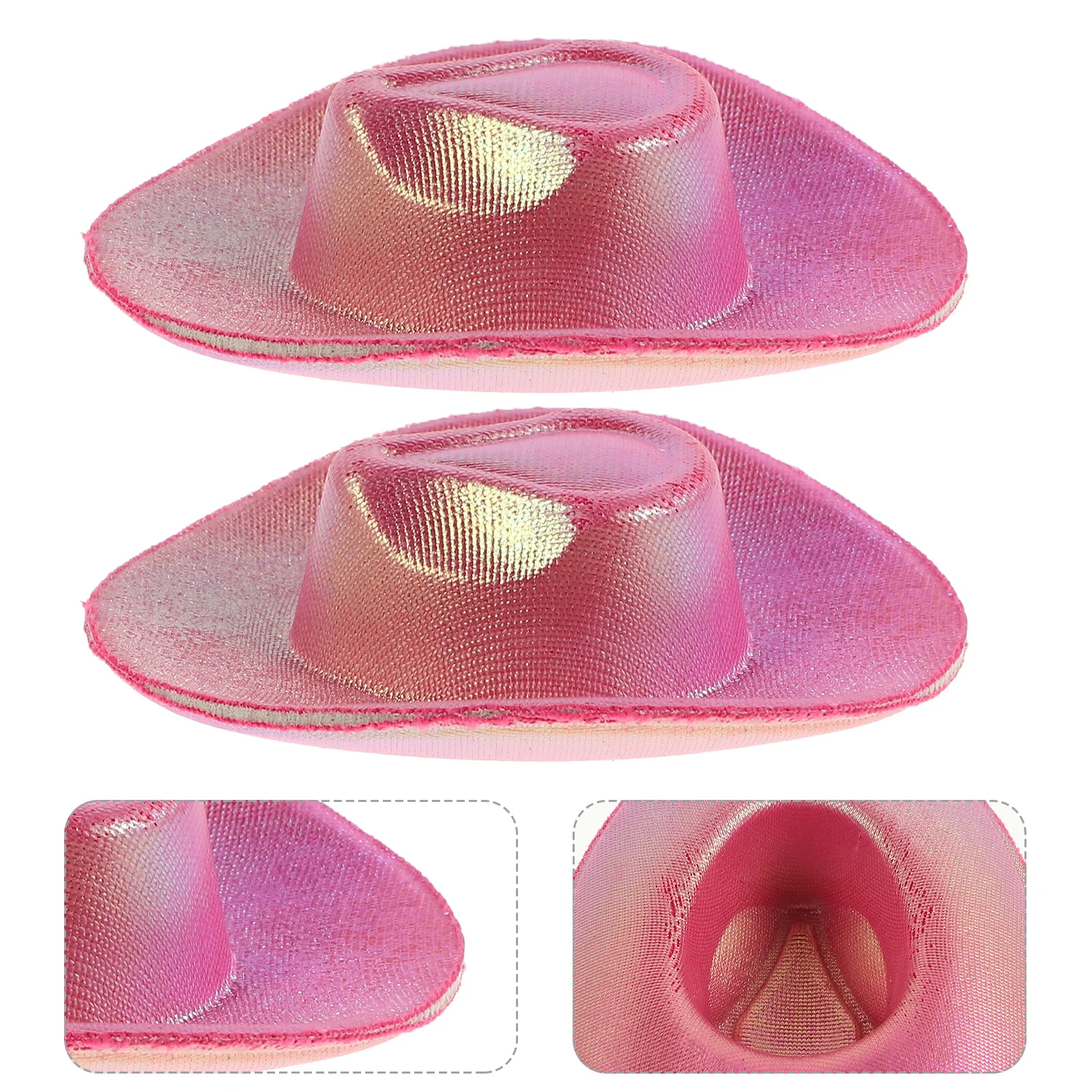 6Pcs Mini Western Cowboy Bottle Cap Hats Cute Plastic Party Decoration Craft Supplies Cowboy Hats for Party Dress Up