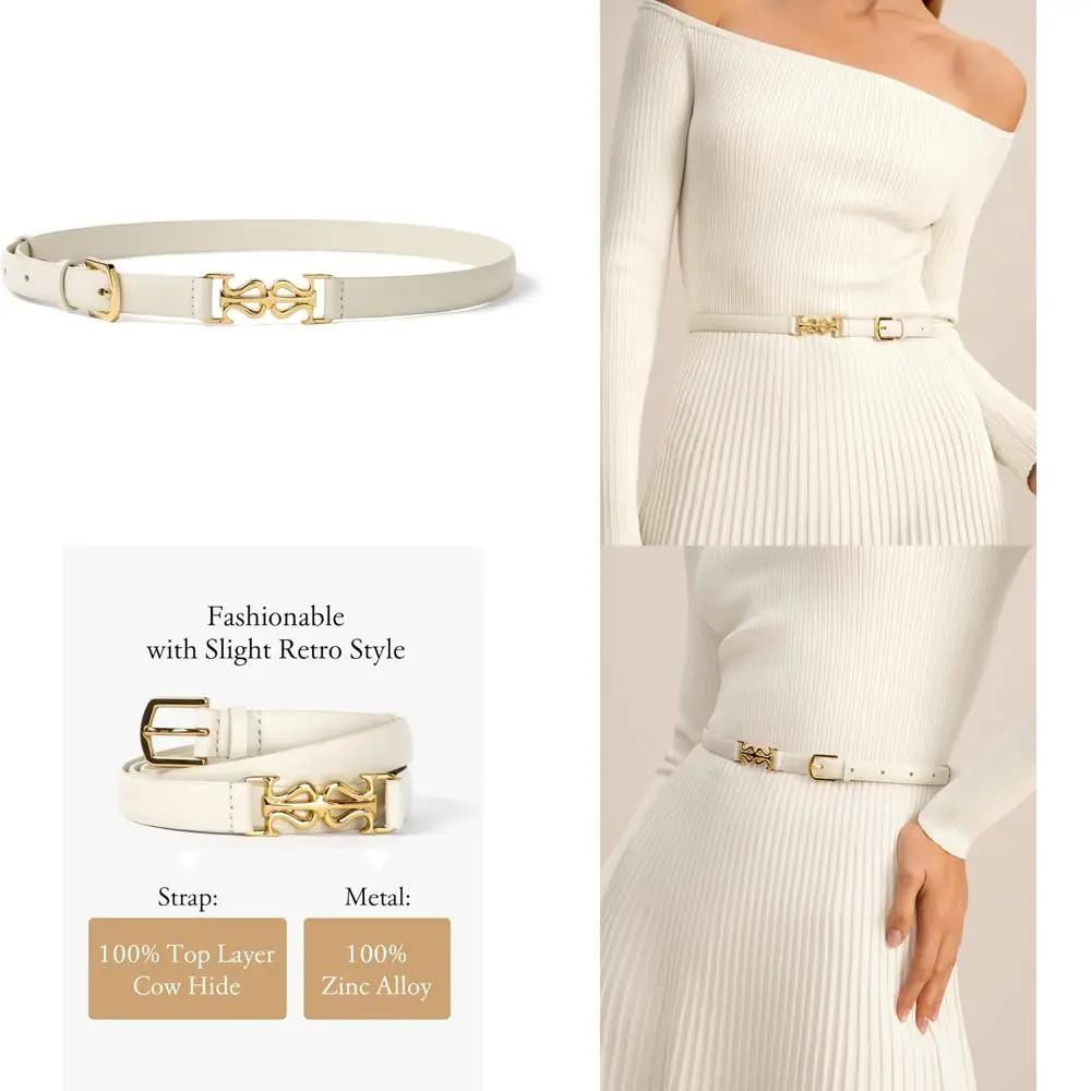 

Регулируемый эластичный женский кожаный узкий ремень с металлической пряжкой для платьев, брюк, джинсов и комфорта пояса