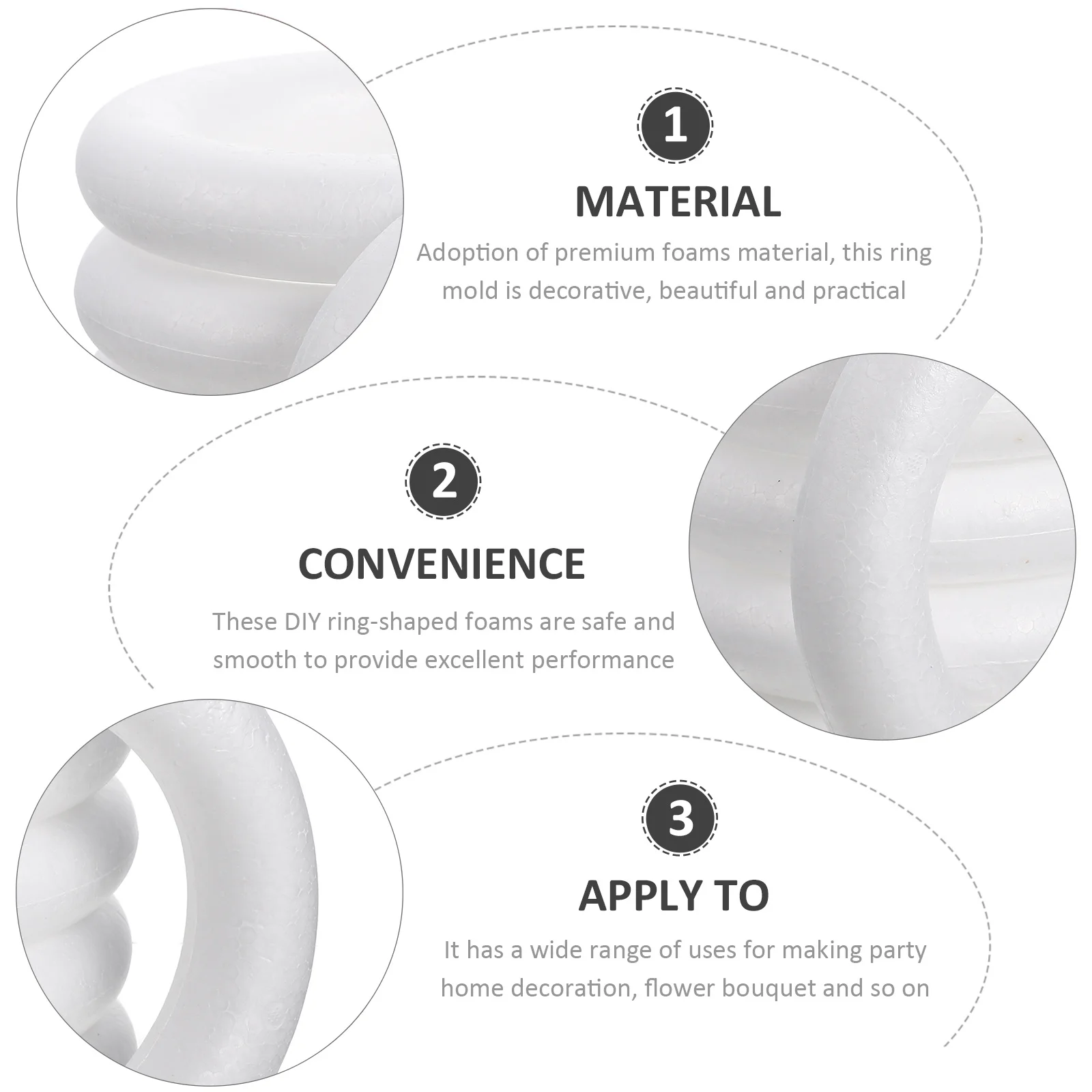 

8Pcs DIY Foam Rings for Wreaths Festive Decorations and Childrens Gifts Floral Foam Garland Wreath Forms for Crafts