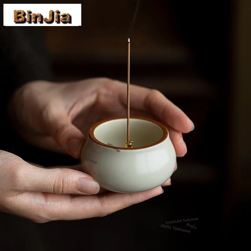 BAEJORIA Congealed Fat Off-white Incense Holder Diffuser Incense Burners Consecrate Scented Aromatic Candles Censer Teaware Gift