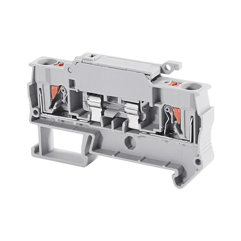 10Pcs PTC4-HESI/PT4/PTC4RD DIN Rail Terminal Block Fuse Terminal With Push-In Fuse Quick Spring Clamp For Industrial Cabinets