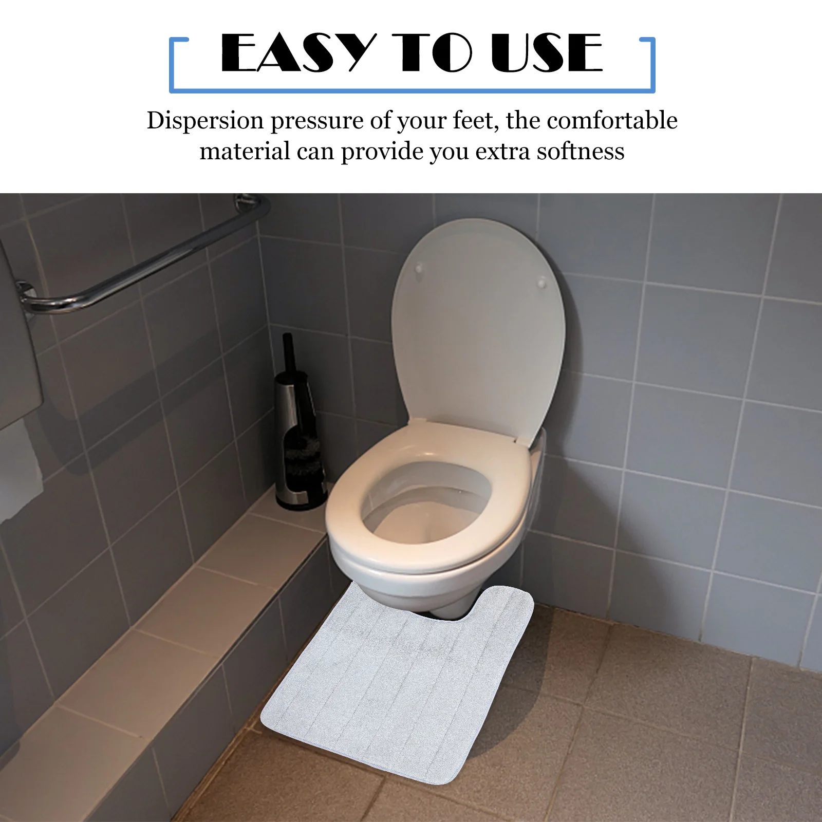 

Toilet Mat Absorbent Feet Cushion Floor Shape Washable Shaped Rug Urine Mats for Bathroom Rugs Filling