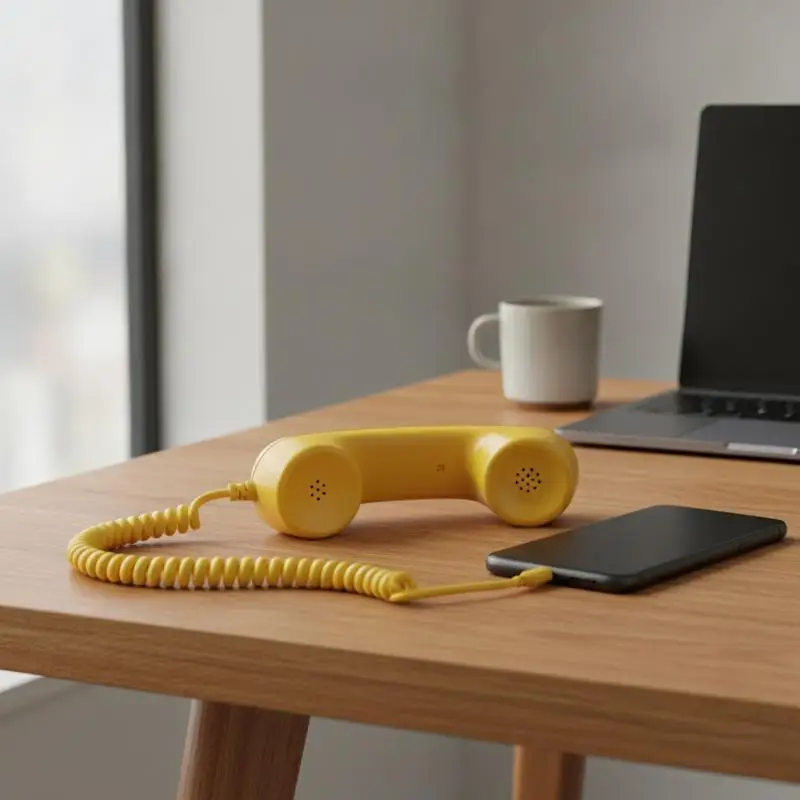 Retro Telephone Style Handheld Receiver, Type-C Tangle-Free Wire Mobile Phone Handset, Vintage Landline Handle Headphone