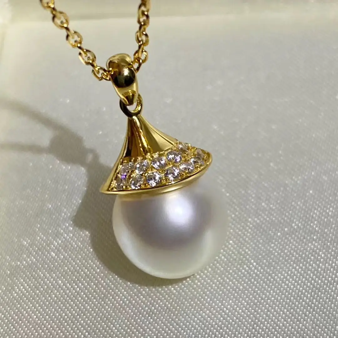 

Wholesale S925 Sterling Silver Pendant Mount Base Mountings Findings Parts Fittings Accessories for 11-12mm Pearls 5pcs/lot