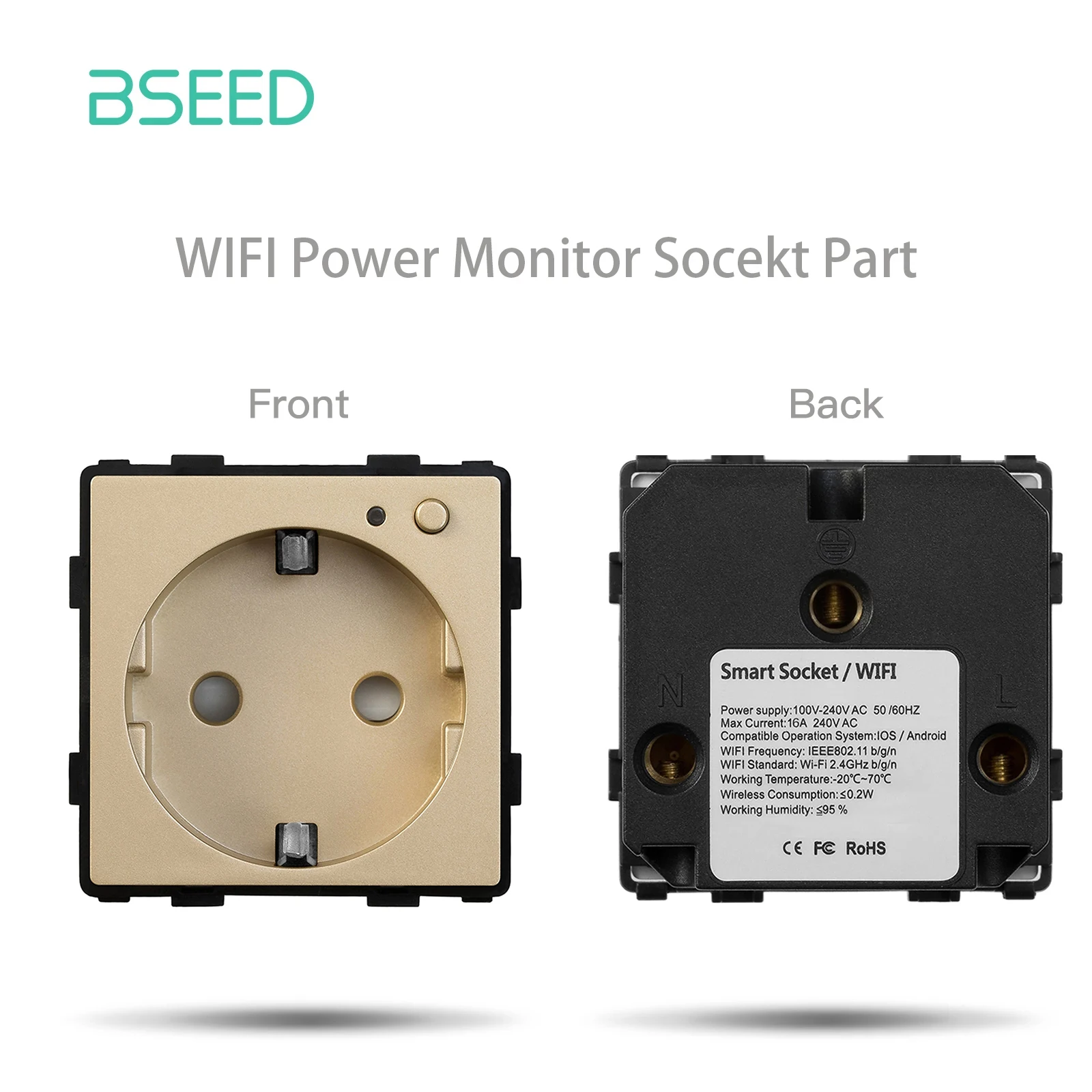 BSEED EU Stanndard Wifi Stopcontacten Power Monitor Outlets Tuya Smart Life Alexa App Controle Timing Functie DIY Onderdelen