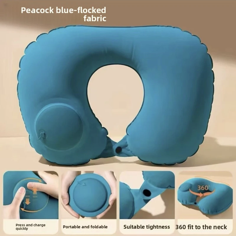 Travel Neck Pillow - Portable Air-Press Neck Ergonomic Design for On-The-Go Comfort & Posture Support Instant