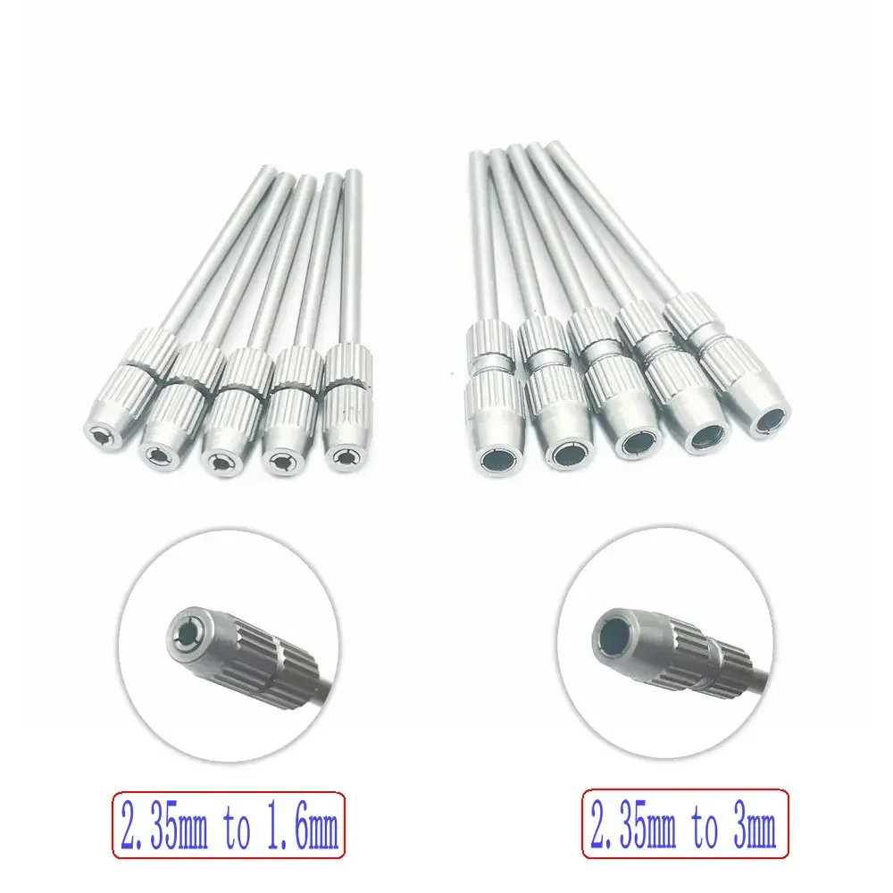 

5pcs/set Dental Drill Bur Adapter Converter 2.35mm To 1.6mm / 2.35mm To 3mm Shank Polisher